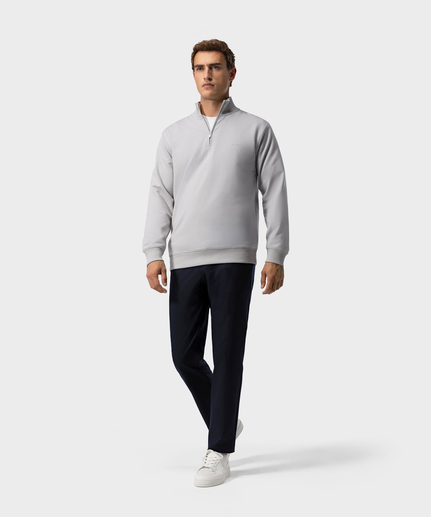 SW 03 Marked Half Zip Cement Grey